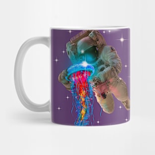 Space Jellyfish and the astronaut -Clear Background- Mug